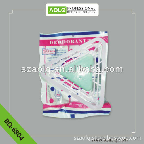 Solid odor absorbing gel for toilets